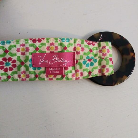 Vera Bradley quilted cloth belt One Size Yellow Pink - Picture 2 of 8